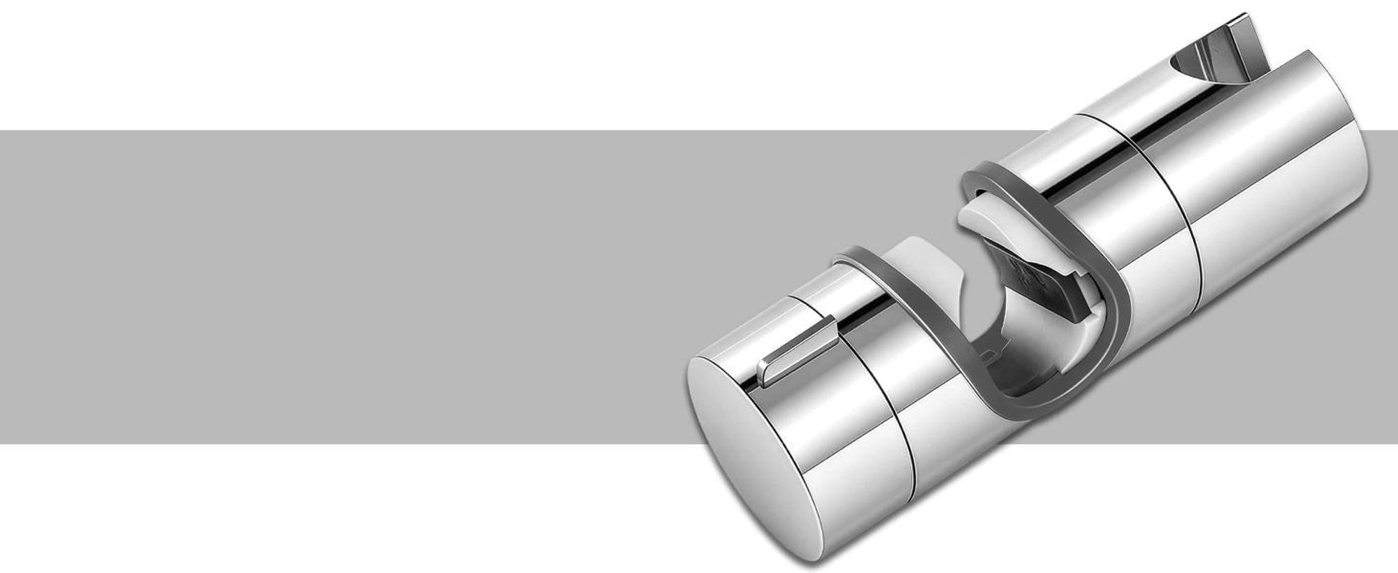KRUMAD Duschkopfhalter Duschstange, Brausehalter, Duschkopfhalterung ohne Bohren, Brausehalter für Duschstange, Handbrause Halter, ABS, Verstellbar