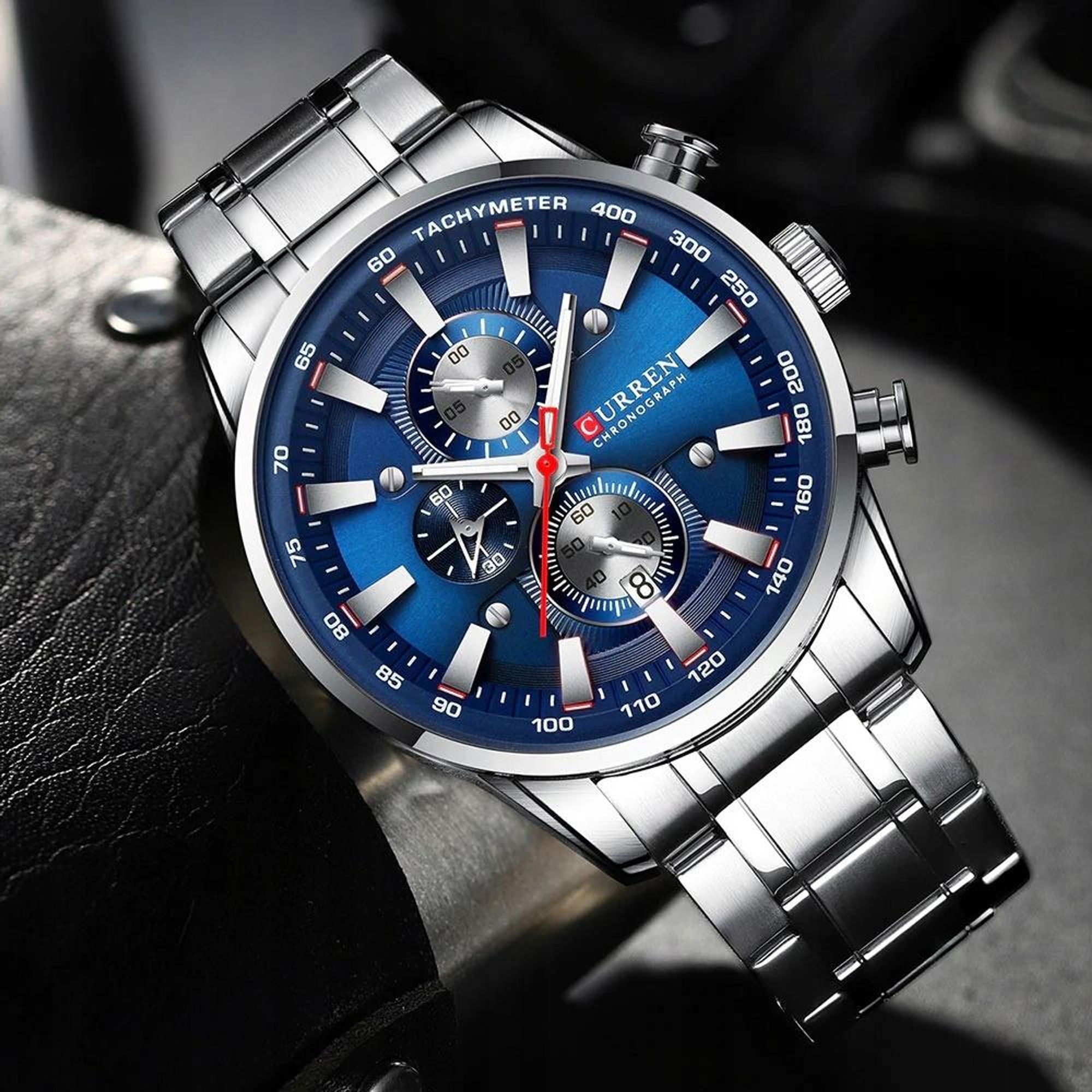 CURREN Herren-Armbanduhr klassisch elegant Chronograph mit Datumsanzeige