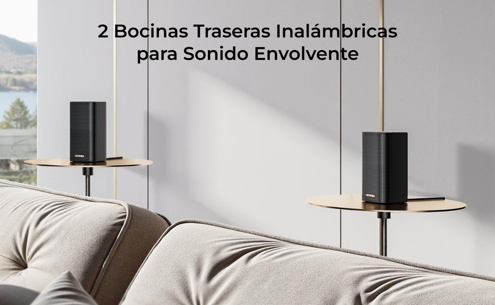 Barra de sonido ULTMEA Skywave Series 5.1.2 con tecnología Dolby Atmos, sistema de sonido envolvente inalámbrico de 530 W, compatibilidad 4K-HDR, HDMI eARC, Bluetooth® 5.4