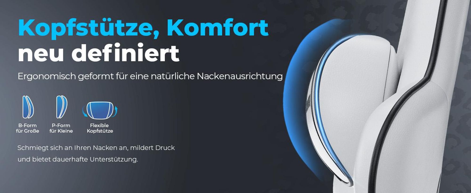 GTPLAYER GamingStuhl, Bürostuhl, Ergonomischer Pc Stuhl, Höhenverstellbarer Drehstuhl, Armlehnen mit Synchronmechanik, Lendenkissen, Kopfkissen