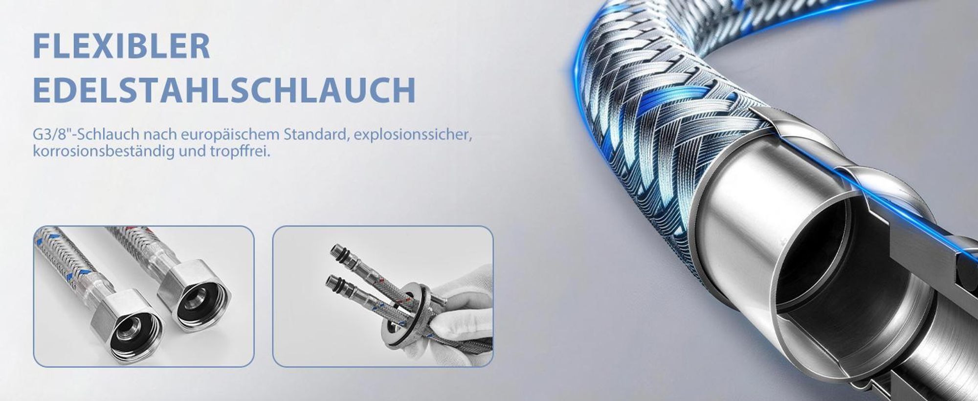 Homelody 2*Wasserhahn Bad hoch 360° drehbar Waschtischarmatur Mischbatterie Badarmatur für Bad, Waschbecken Armatur Chrom