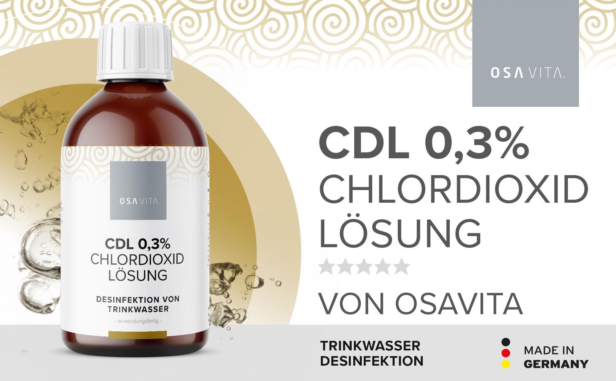 OSAVITA® CDL Chlordioxid 0,3% Lösung zur Trinkwasseraufbereitung (250 ml)