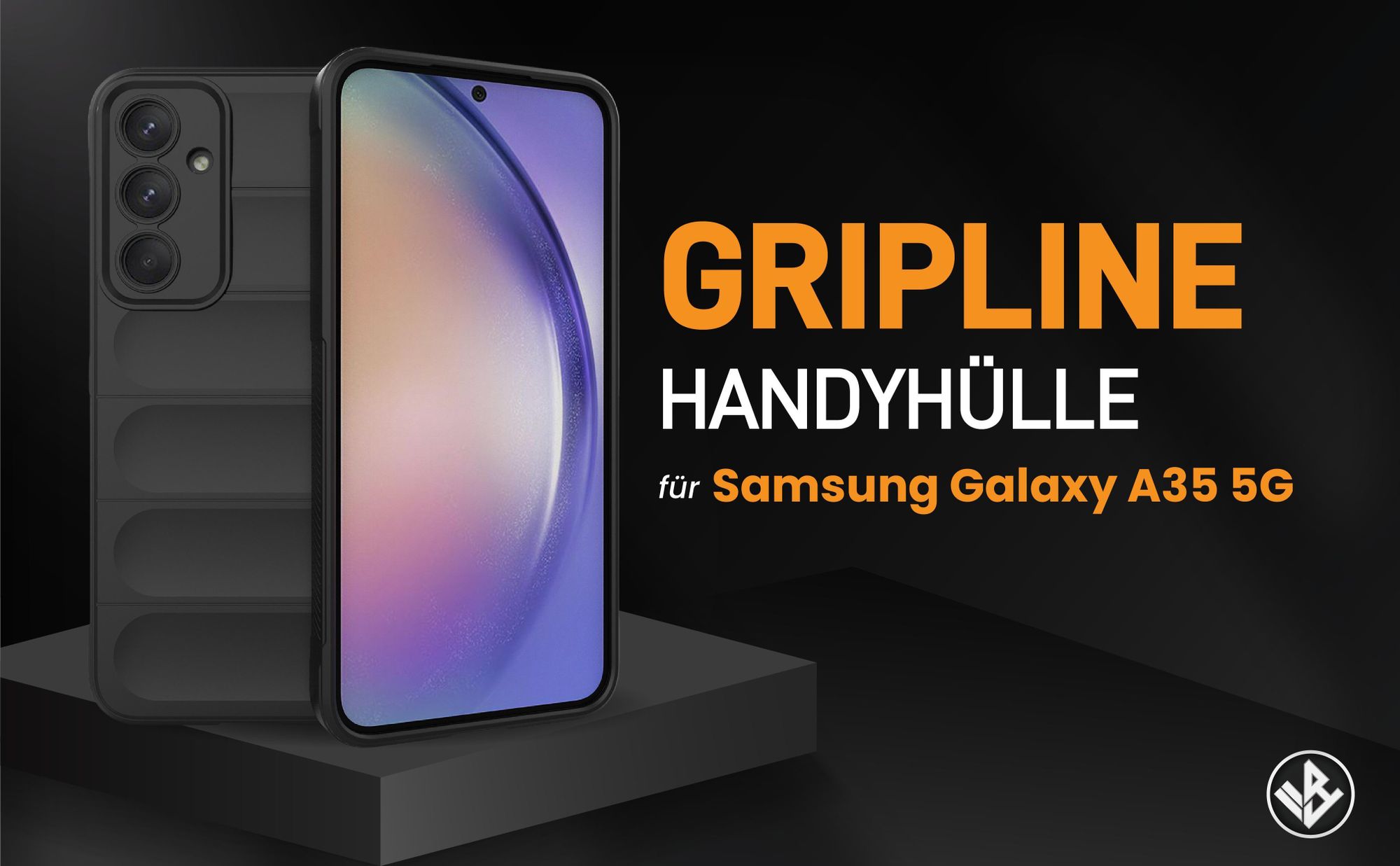 Schwarze ergonomische Grip Schutzhülle für das Samsung Galaxy A35 5G