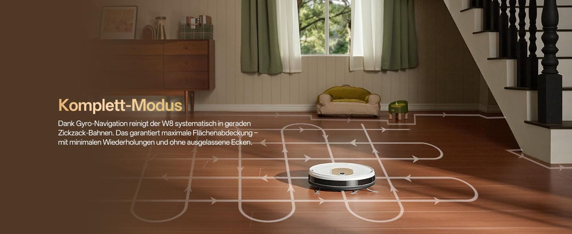 Nass-Trocken-Saugroboter Vactidy W8 Saugroboter mit wischfunktion,3-in-1,Smarte Gyro-Navigation