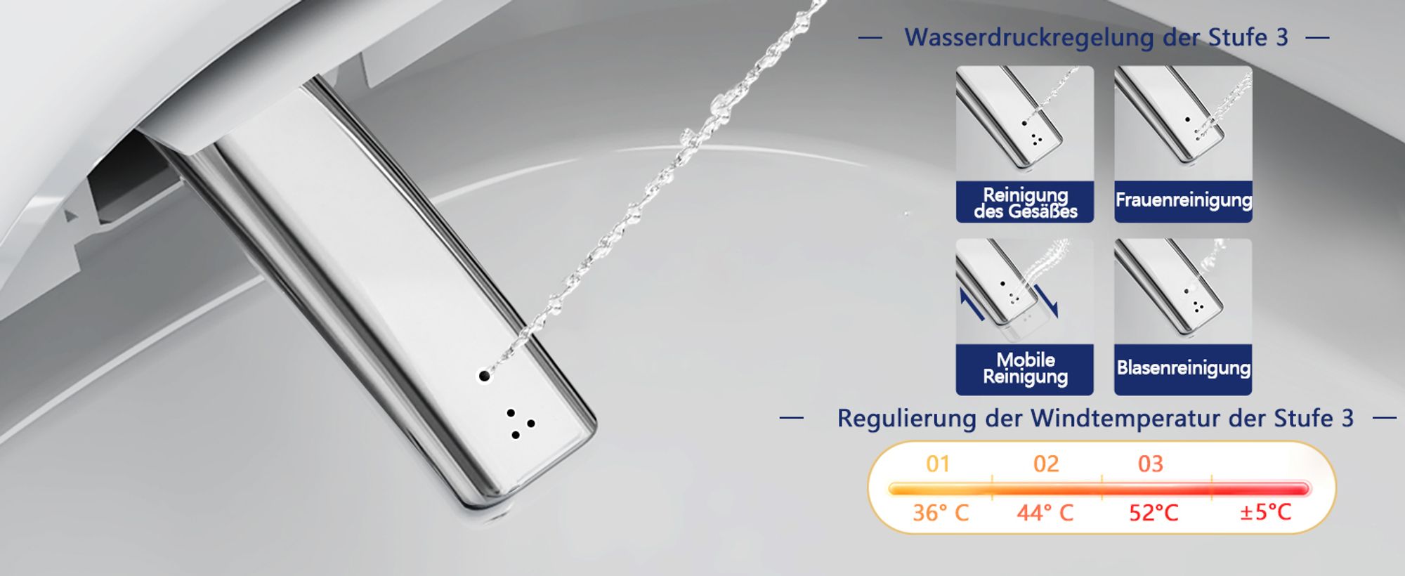 DeerValley Dusch WC mit Bidet, beheiztem Sitz, selbstreinigender Düse, automatischer Spülung & Fernbedienung – Komplettanlage inkl. Vorwandelement