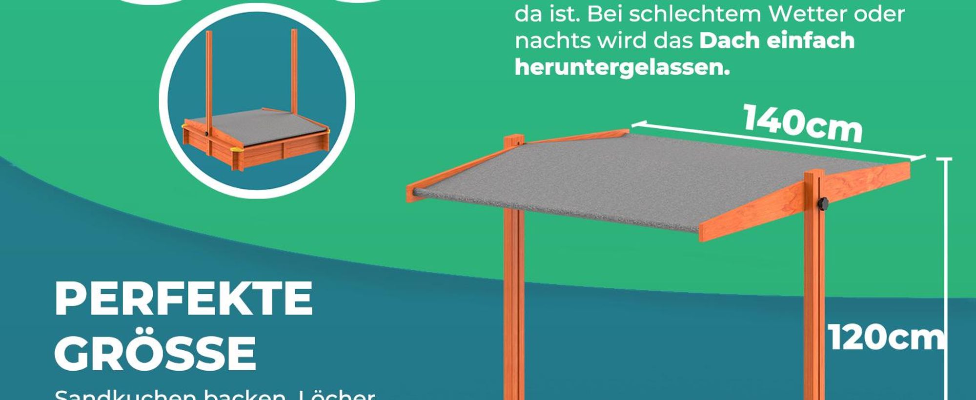 SPIELWERK Sandkasten Max Sonnendach