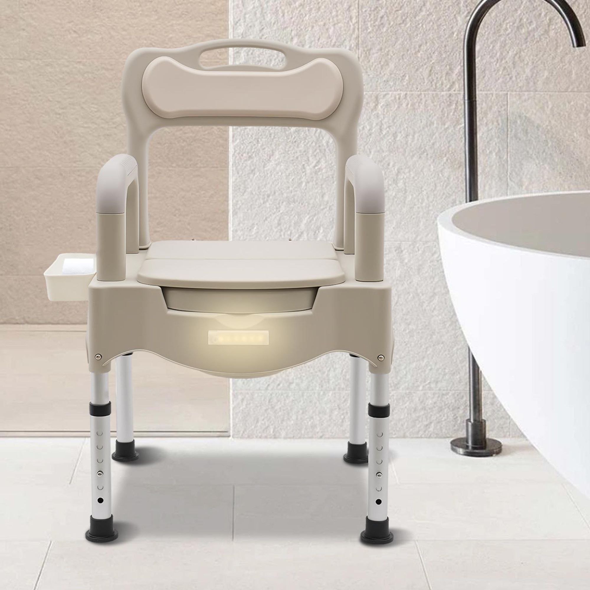 Toilettenstuhl für das Bett, tragbarer Toilettenstuhl, höhenverstellbarer Toilettenstuhl für den Heimgebrauch