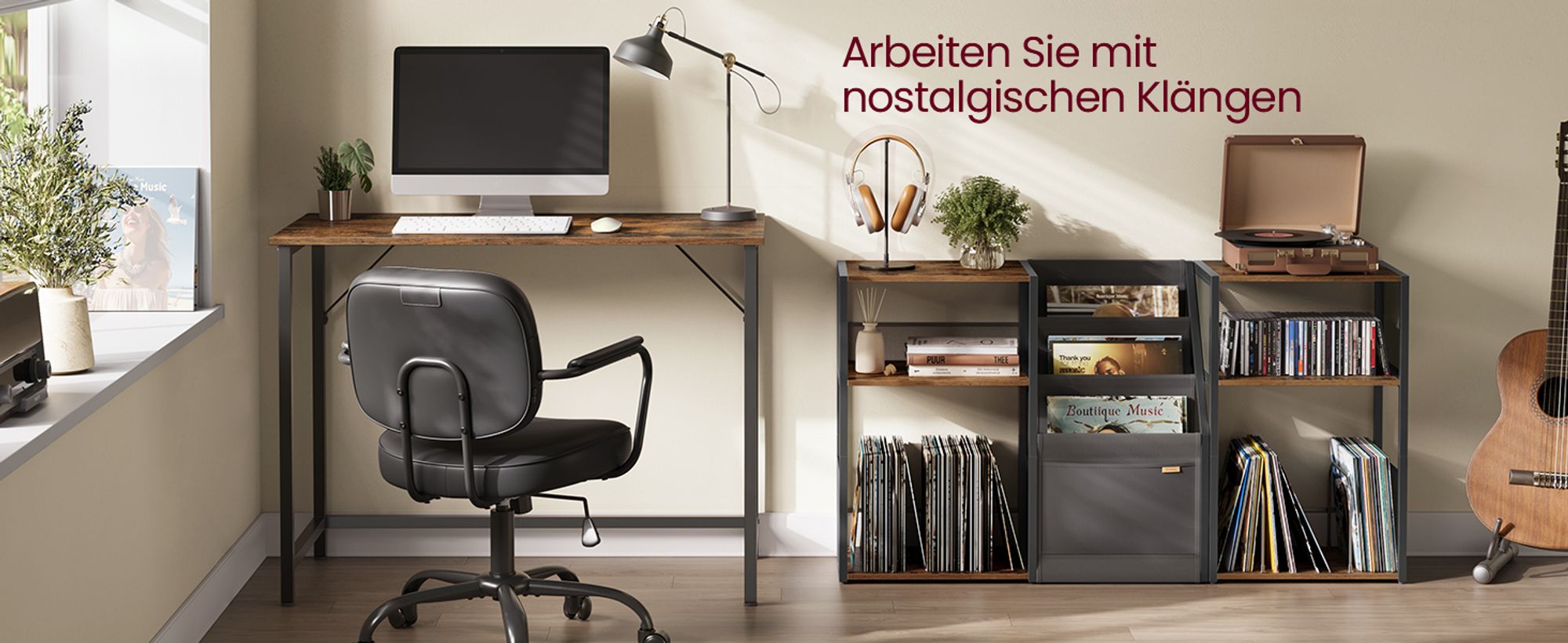 VASAGLE Beistelltisch Plattenspieler-Ständer, 3 Etagen, Beistelltisch, Schallplatten