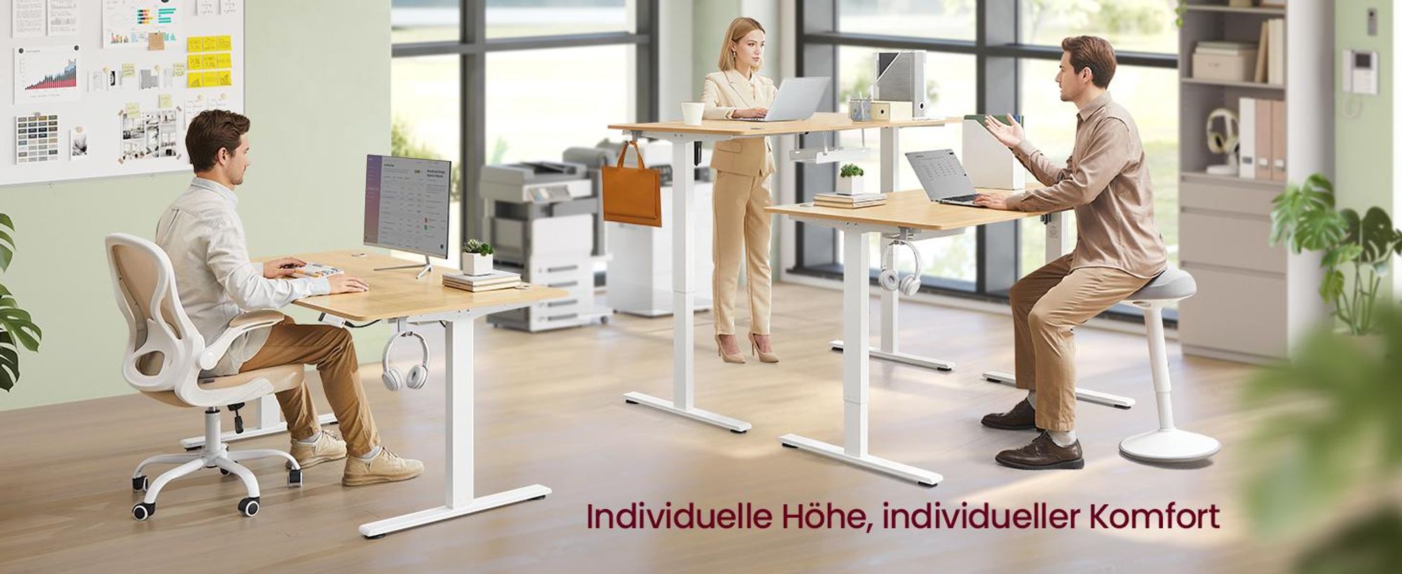 VASAGLE Höhenverstellbarer Schreibtisch, 160 cm, USB-C-Anschluss, Ablage für Steckdosenleiste, Erinnerung bei langem Sitzen, 3 Speichertasten