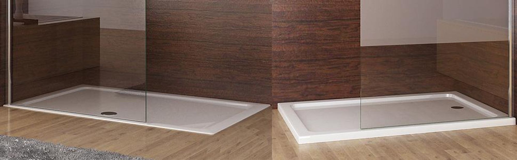 100x80x4 cm Duschwanne Acryl Duschtasse Dusche 40mm Superflache Rechteckig Weiß Mit Erhöhte Kante