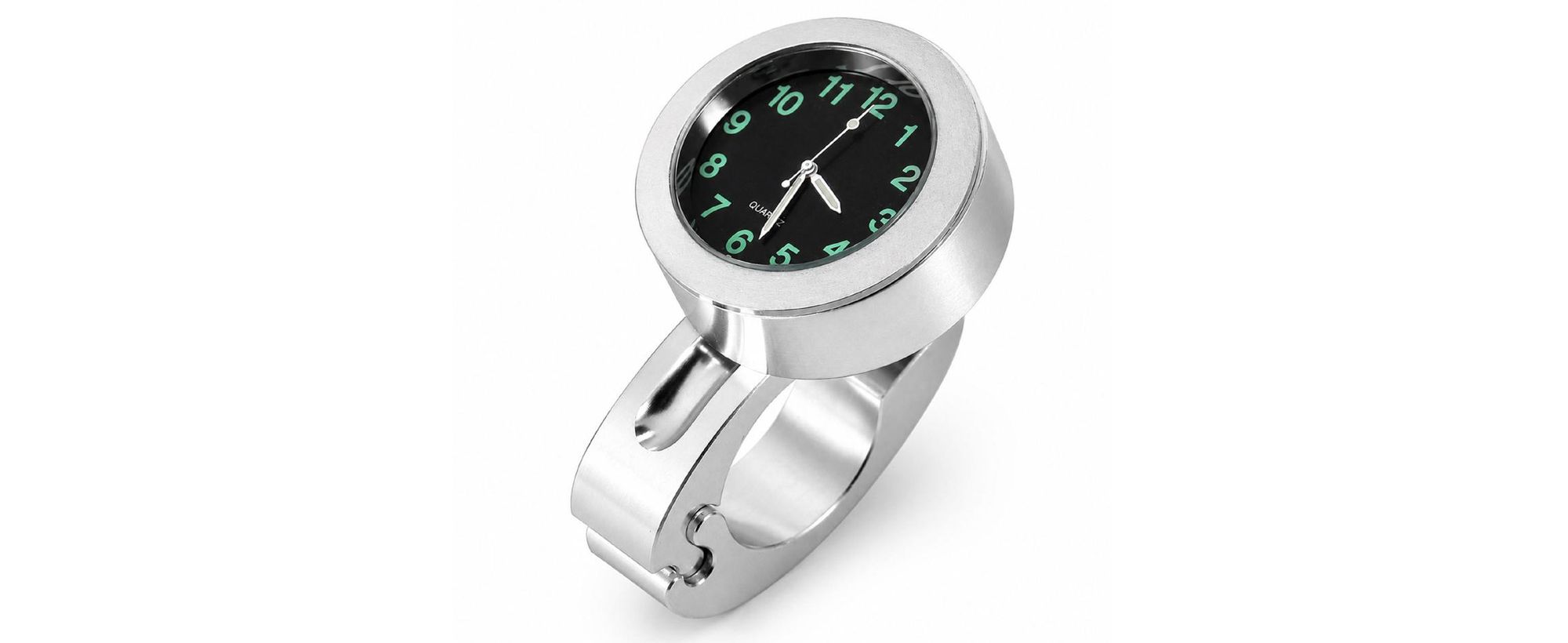 A76C Motorrad Lenker Uhr – Einbau Digital-Quarzuhr mit Beleuchtung, wasserdichte Zeitanzeige für Motorrad & Roller