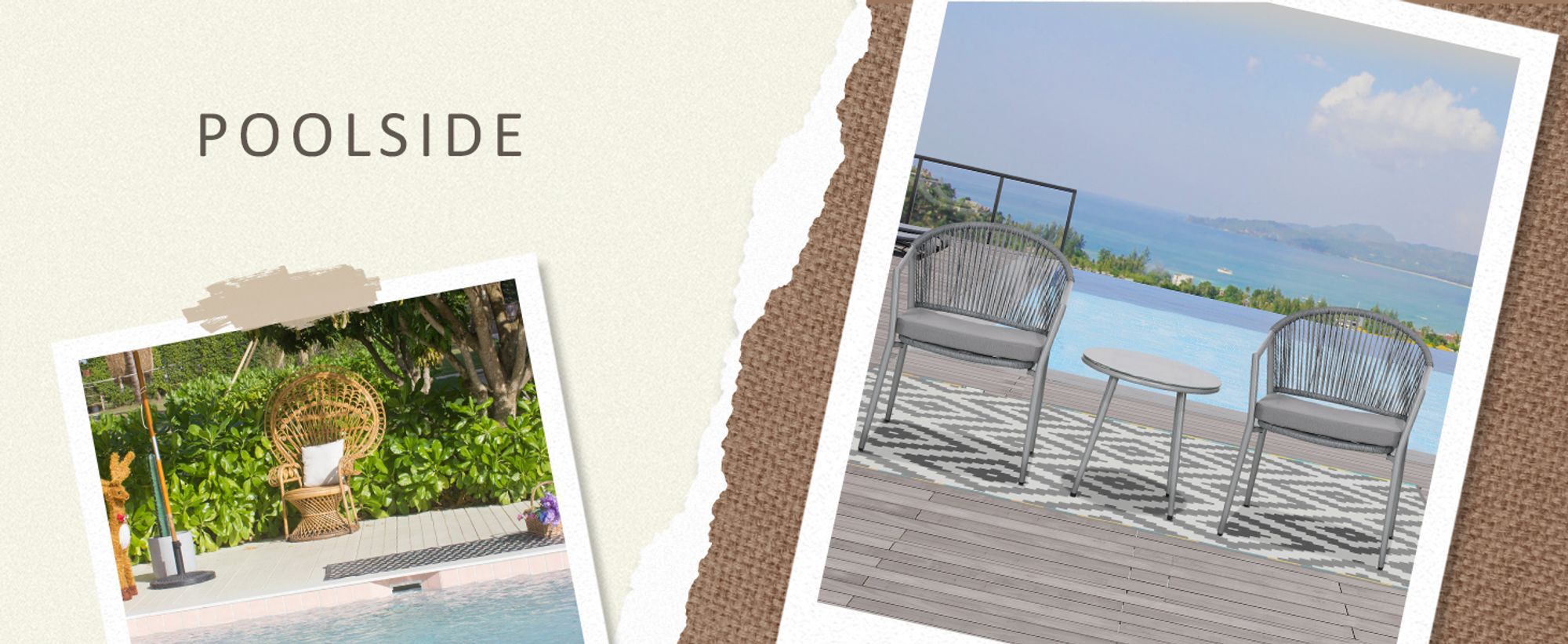 Outsunny Rattan Bistroset Sitzgruppe Gartengarnitur mit 2 Sesseln Couchtisch