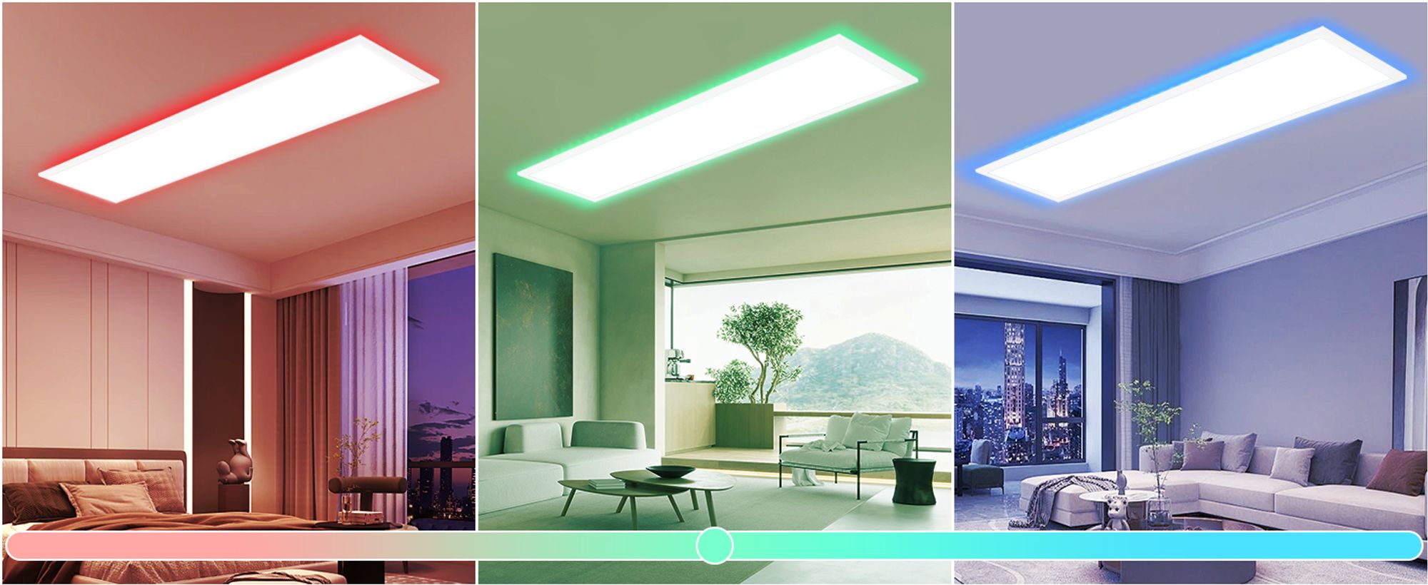 ZMH LED Deckenleuchte Deckenpanel Panel Dimmbar Lang RGB Backlight Tageslichtlampe Flach Büro mit Fernbedienung Bürolampe 36W Deckenlampe Küche 120x30