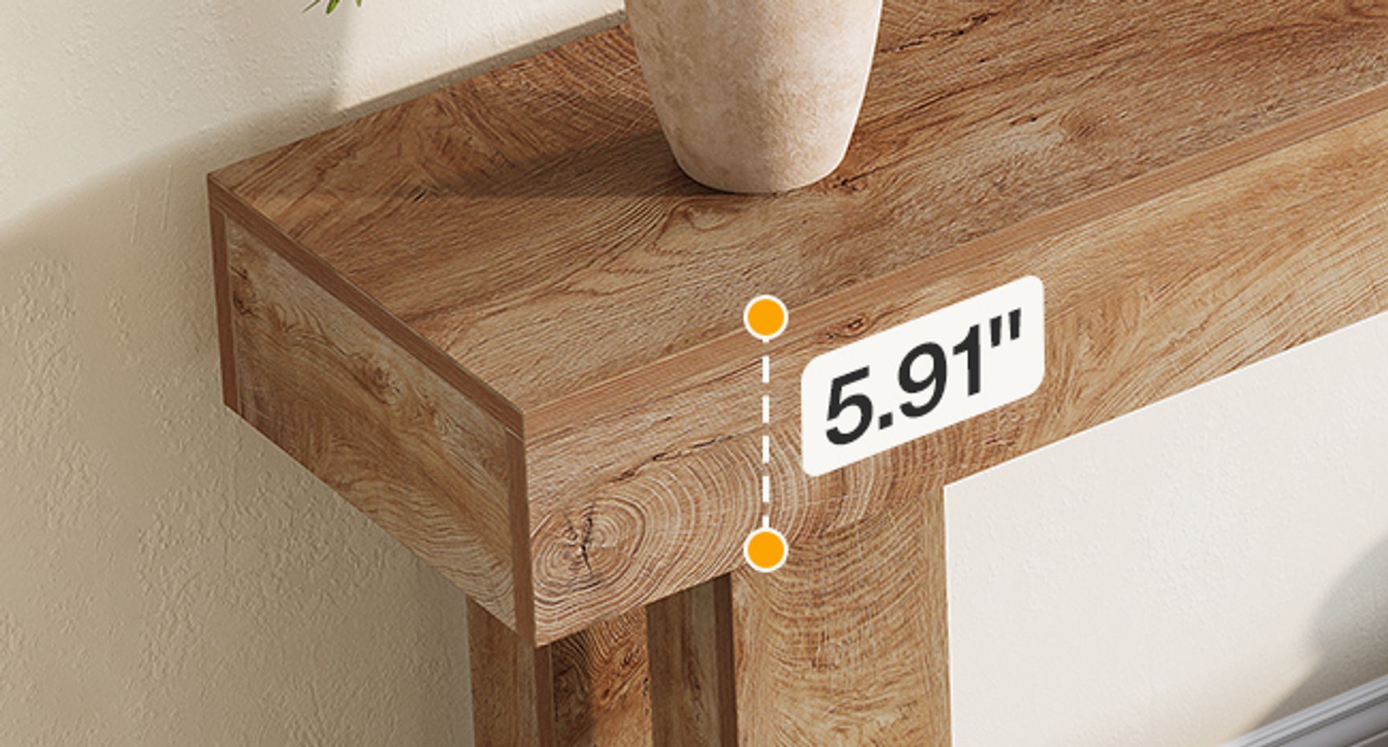 Tribesigns 160 cm Konsolentisch, aus Holz, 2-stöckiger schmaler Eingangstisch im Bauernhausstil für Wohnzimmer, Flur, Eingang