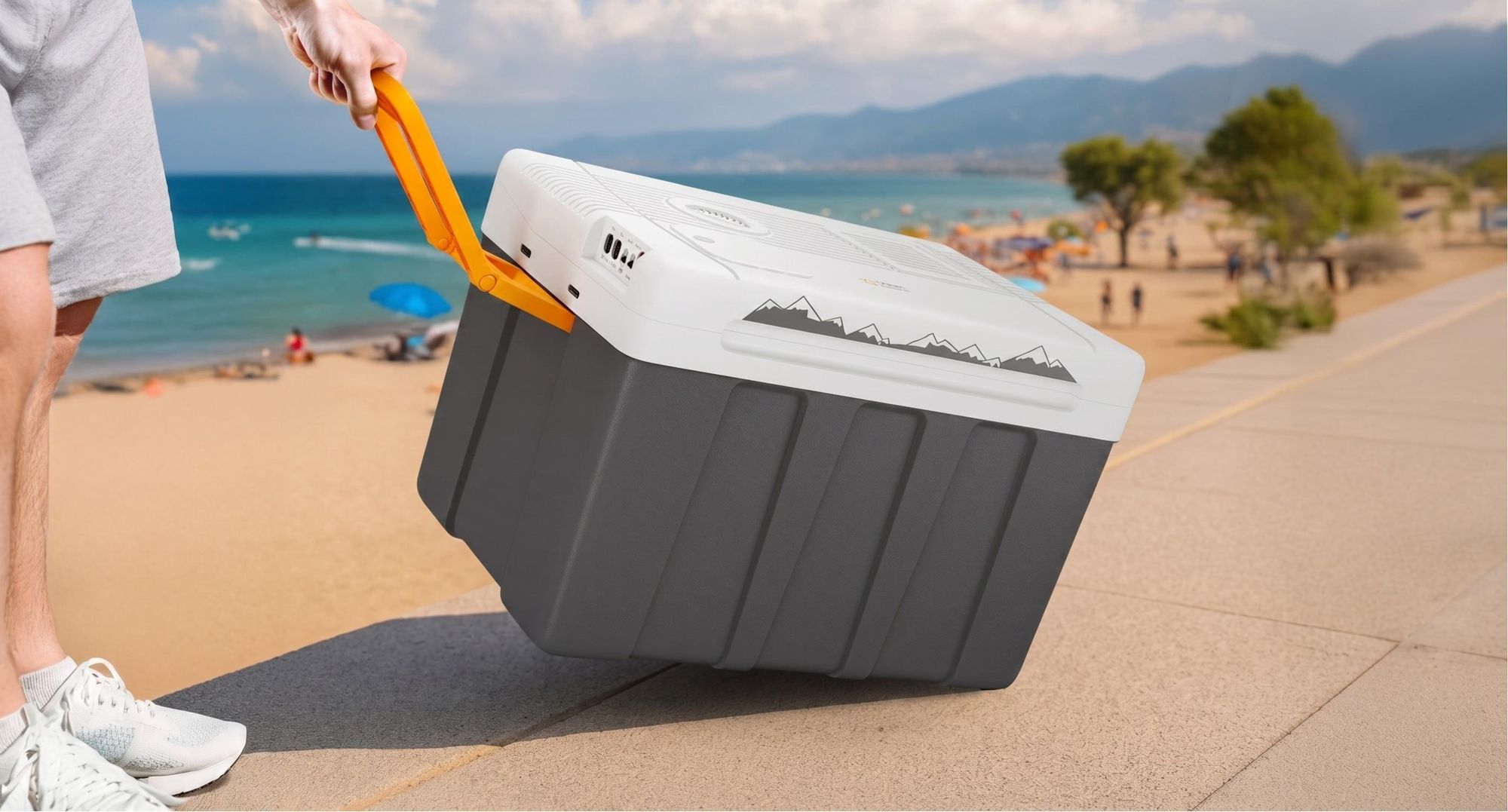 Elektrická chladiaca taška PEME Ice-on 50 l – napájanie z auta a zo zásuvky, kempingová chladnička, cestovná chladnička, karavan, kolieska, taška na udržanie teploty, outdoor