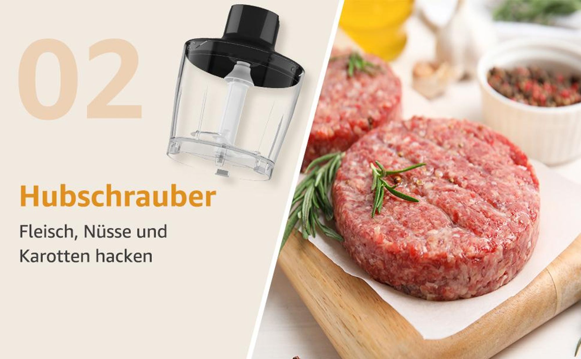 Fetabeta Stabmixer 1100 W, 21+ TURBO Geschwindigkeiten, Edelstahlklingen, 9-in-1 Zubehörset, 600 ml Messbecher & 500 ml Zerkleinerer, Schwarz