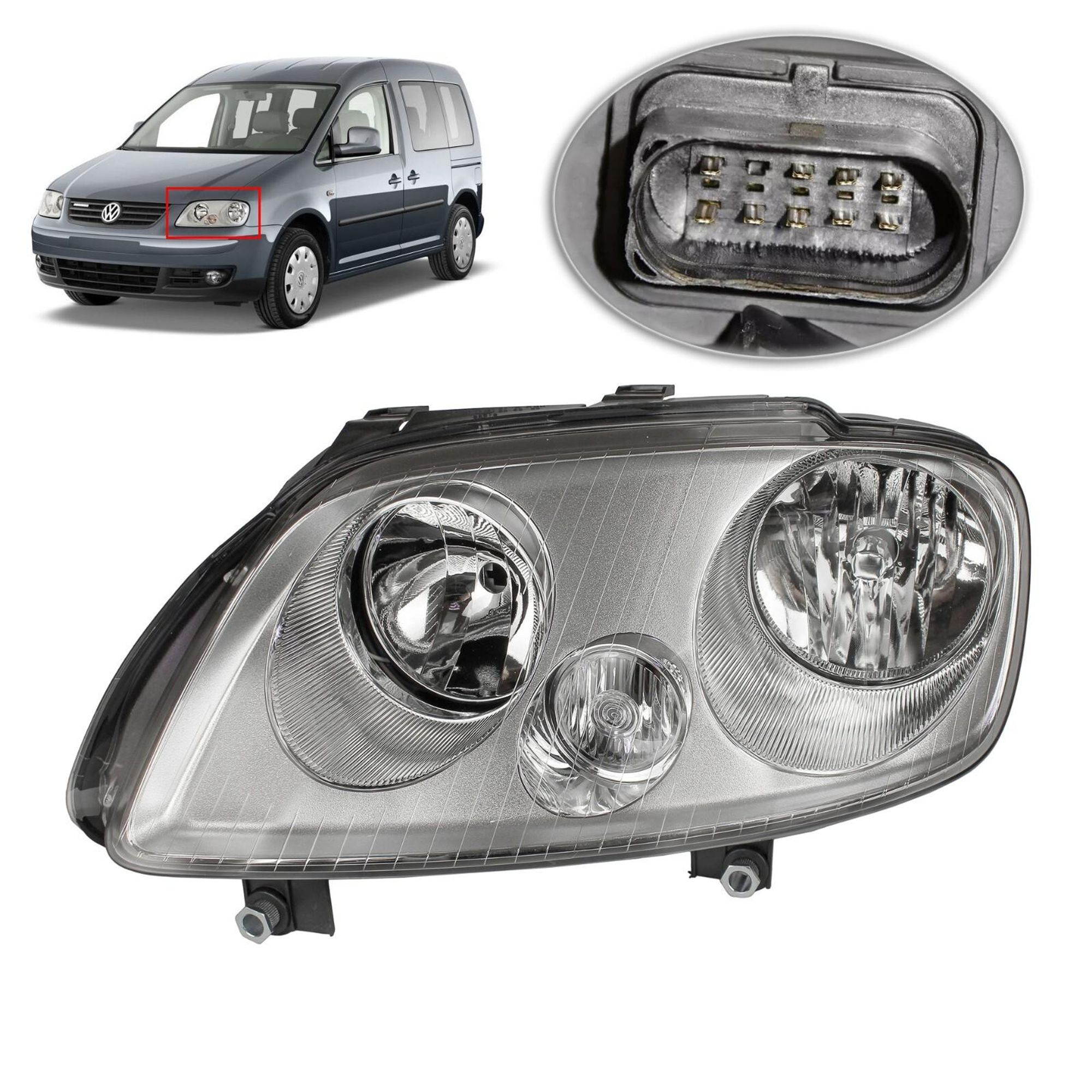 Scheinwerfer H7/H1 Links Für VW Caddy 3 Bj 04-10 Touran 1T Bj 04-07