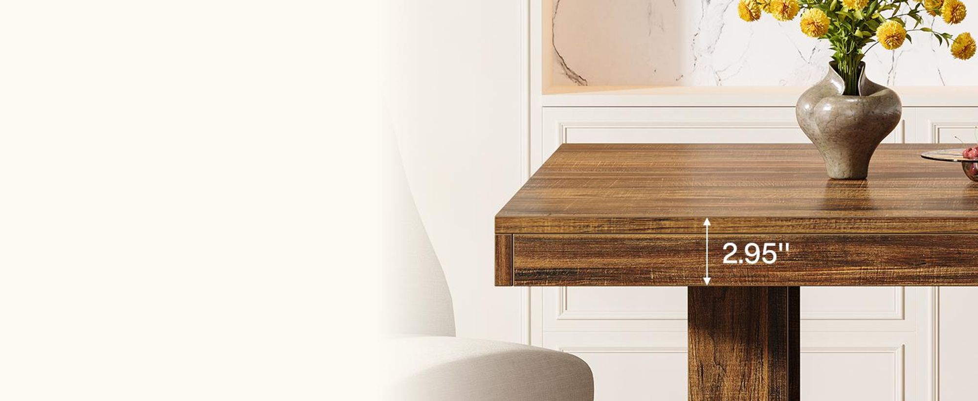 Tribesigns 80 cm quadratischer Esstisch für 4 Personen, kleiner Küchentisch mit Ablagefläche, kompakte Esszimmermöbel für Büros, Restaurants, Braun