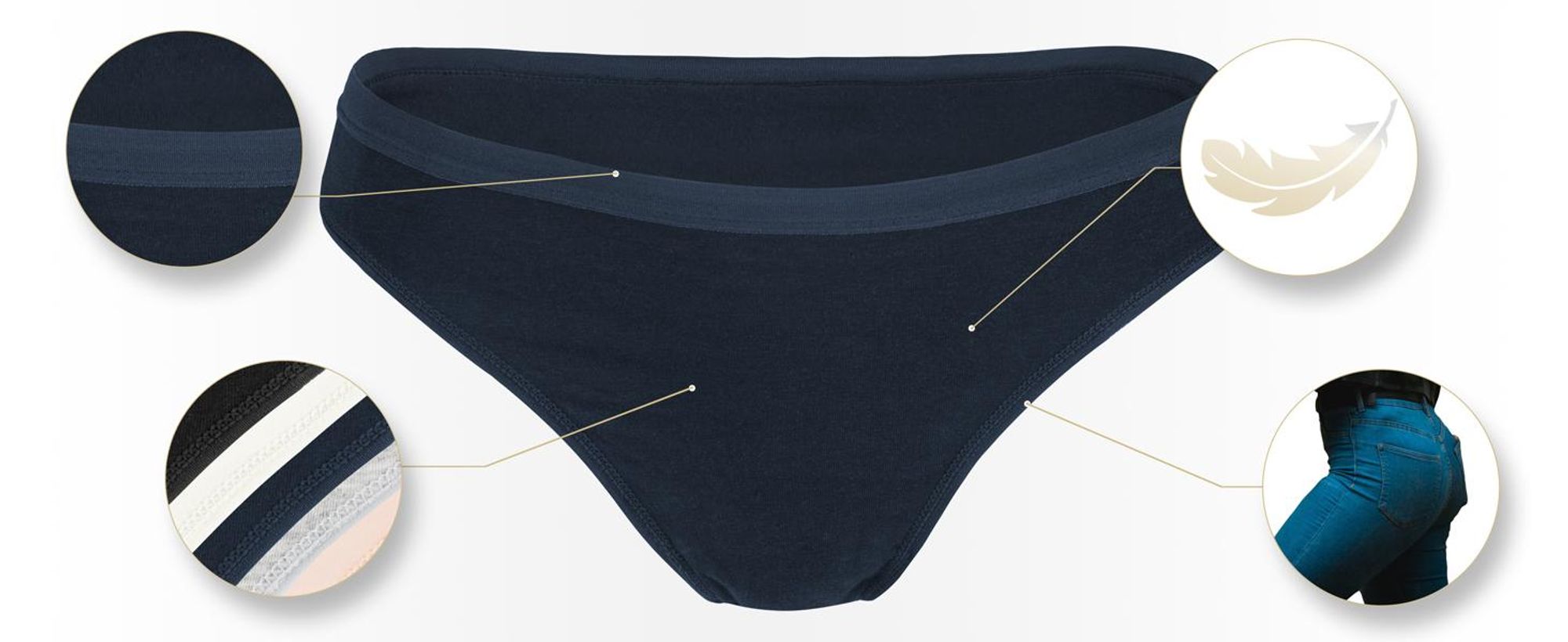 Fabio Farini - 6 Stück Damen Unterhosen - Frauen Tanga aus Baumwolle im sportlichen Schnitt
