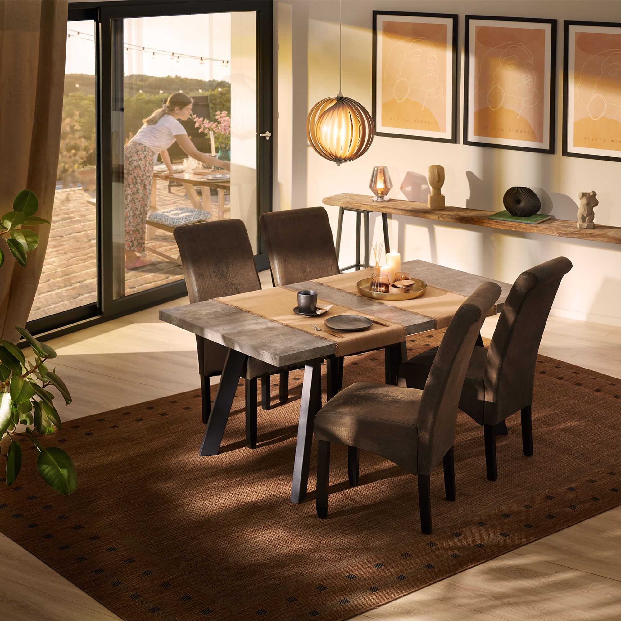 tectake® Esszimmerstuhl gepolstert mit Kunstlederbezug 44 x 63 x 106 cm