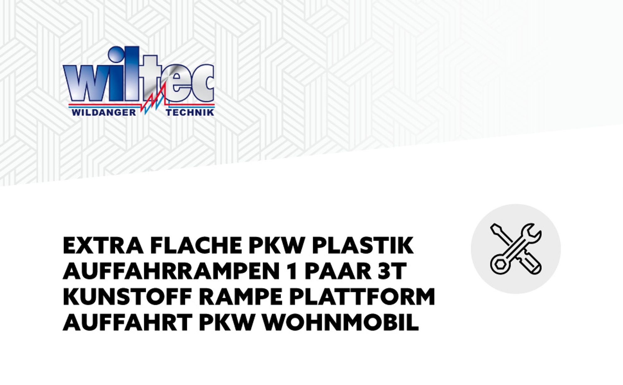 Wiltec Auffahrrampen extra flach 2 Stück aus Kunststoff bis 3 t Autorampe Pkw, Rampe Auto Kfz Rampe