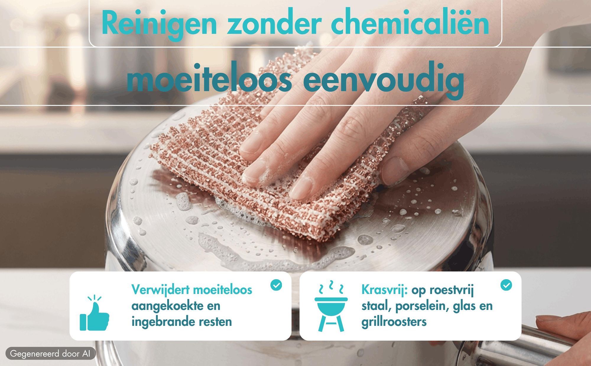 verwijdert moeiteloos ingebrand vuil