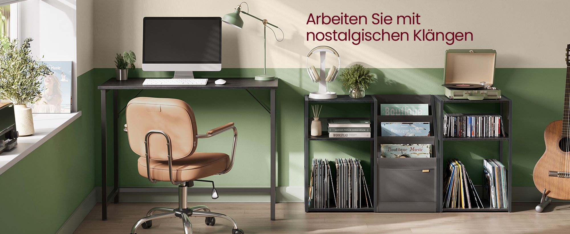 VASAGLE Beistelltisch Plattenspieler-Ständer, 3 Etagen, Beistelltisch, Schallplatten