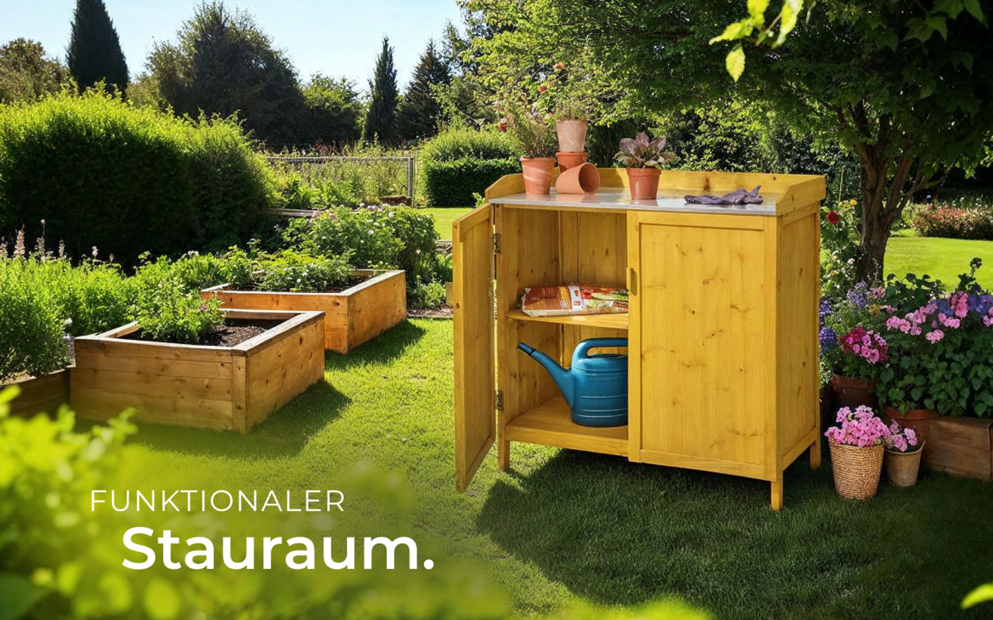 tectake® Pflanztisch Vita 98 x 48 x 95 cm