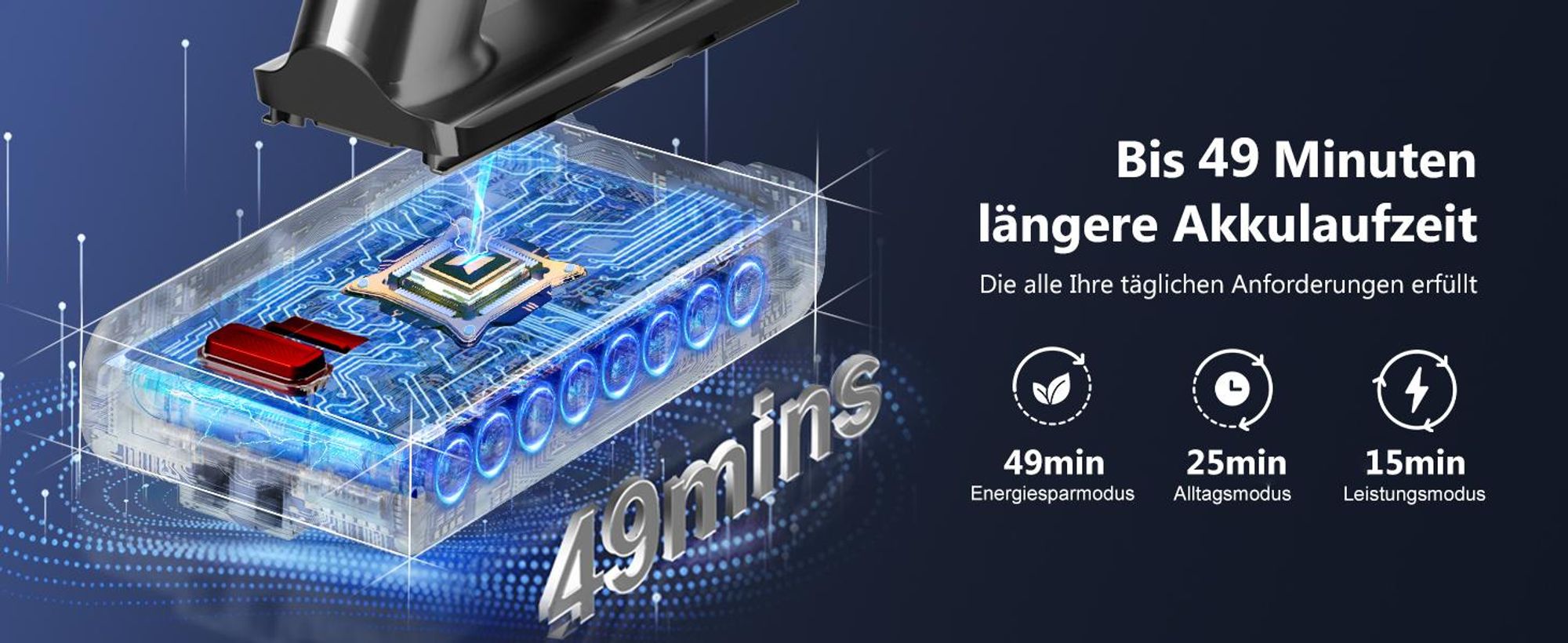 Hiazurm Akku Staubsauger,Staubsauger kabellos mit Touchscreen, HEPAx4, Schlauchbürste, Staubsauger, Anti-Tangle-Staubsauger