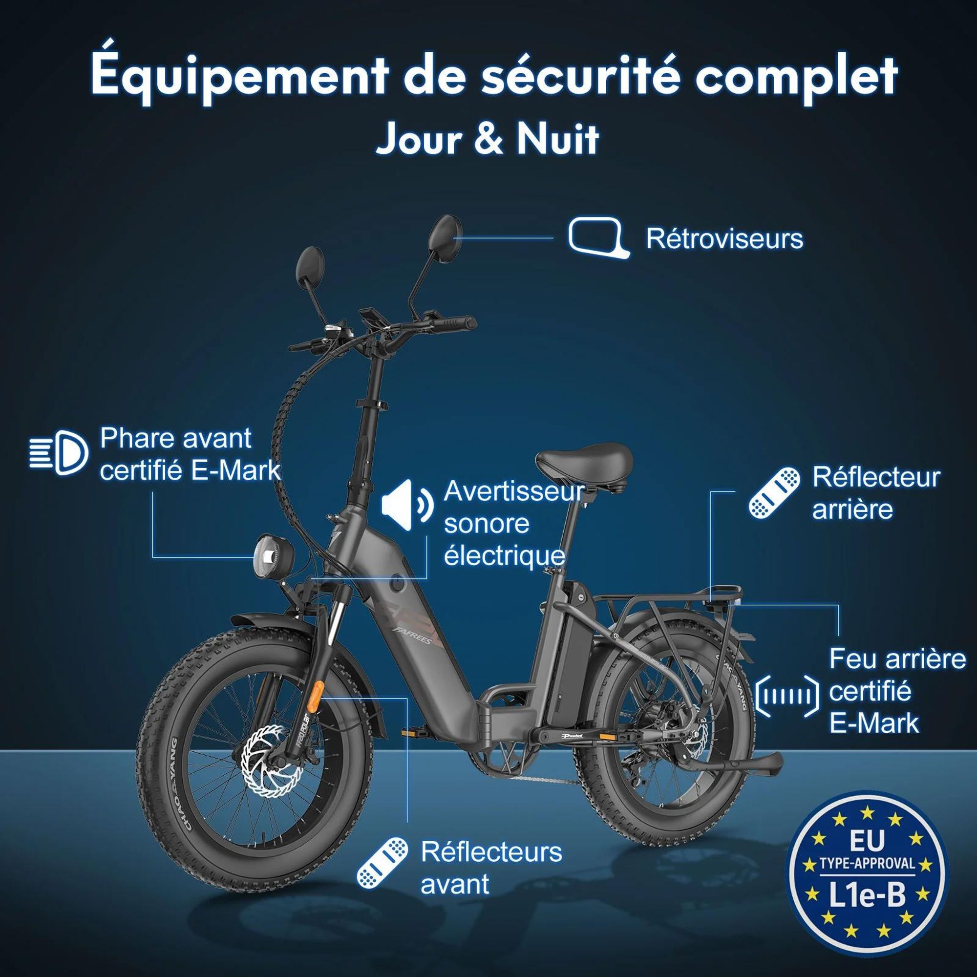 Vélo Électrique FAFREES FF20 Polar - Batterie 48V24Ah Pneus De 20 Pouces Frein à Disque Mécanique - Bleu