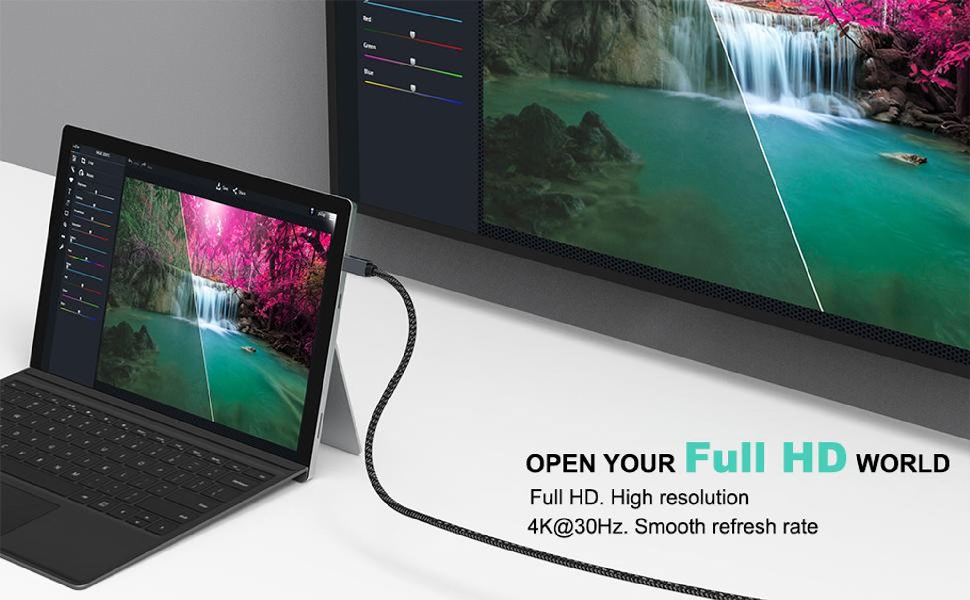 BENFEI HDMI-Kabel Mini DisplayPort auf HDMI Kabel 1.8m 4K 30Hz