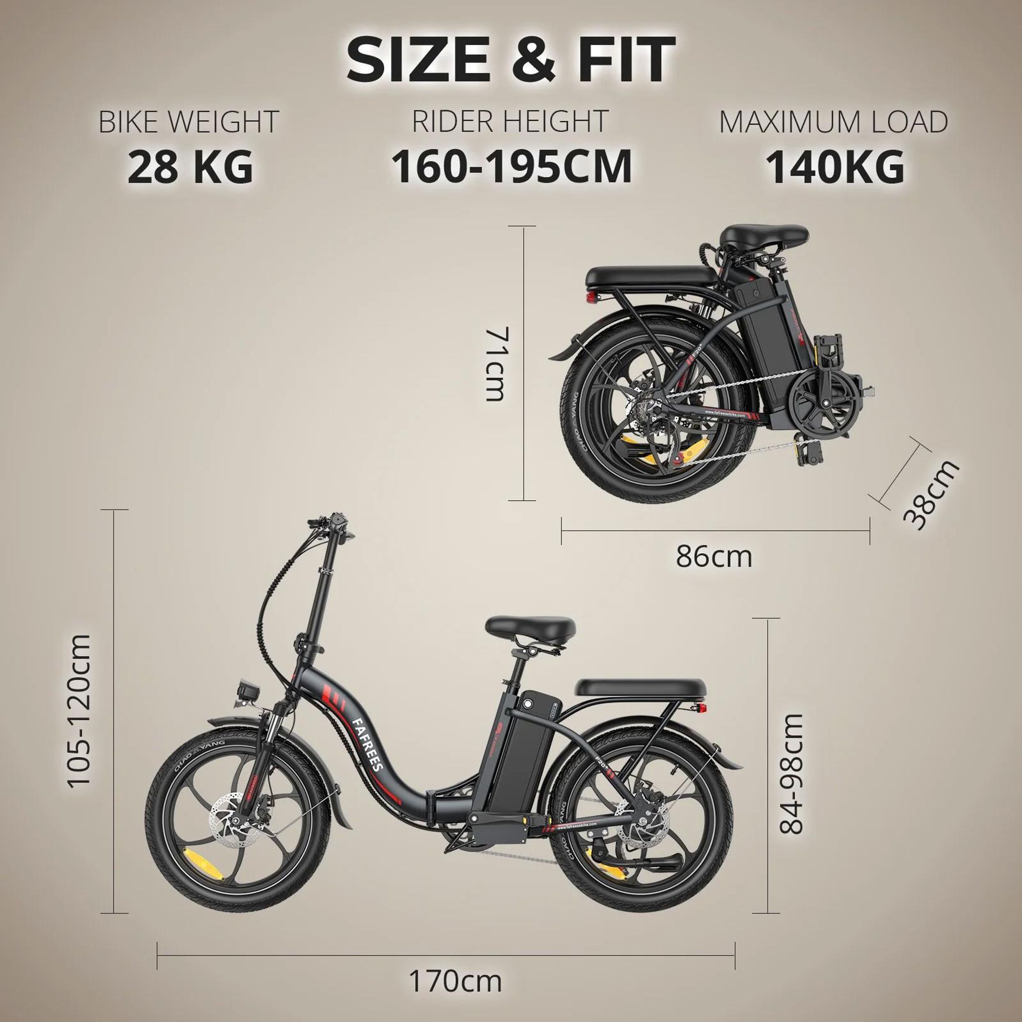 Rower Elektryczny FAFREES F20+ - Silnik 250W Bateria 36V20Ah 20 Cali Kołami Mechaniczne Hamulce Tarczowe - Czarny