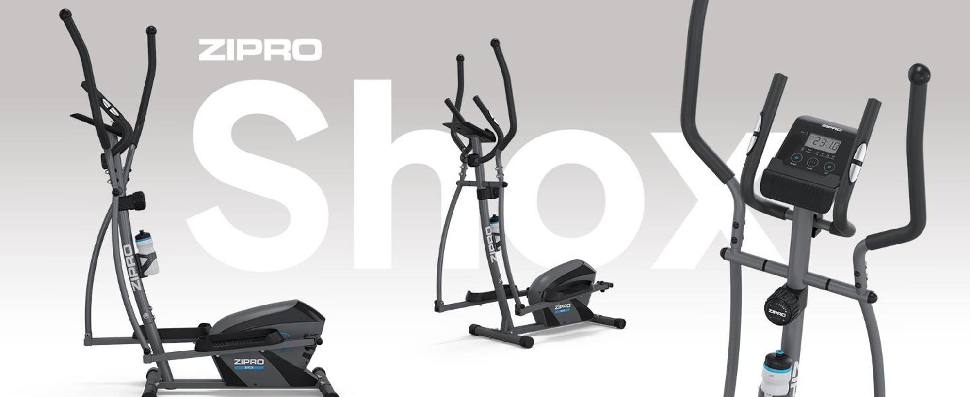 Zipro Shox Magnetischer Crosstrainer Heimtrainer bis 120 kg | Fitnessgerät für Zuhause mit LCD-Computer, Pulsmesser & 6 kg Schwungmasse