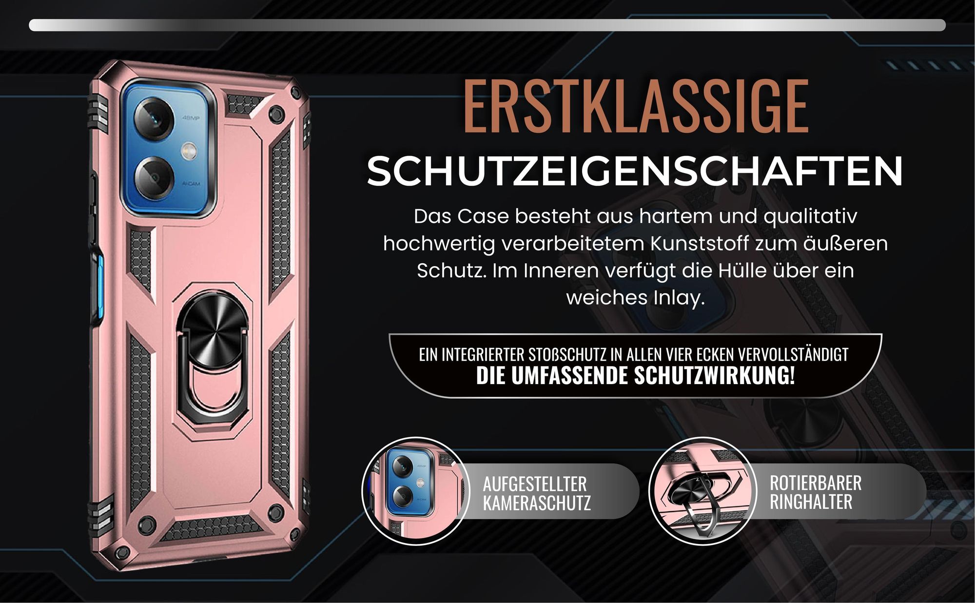Handycase in Rosegold für Xiaomi Redmi Note 12 5G mit Kameraschutz