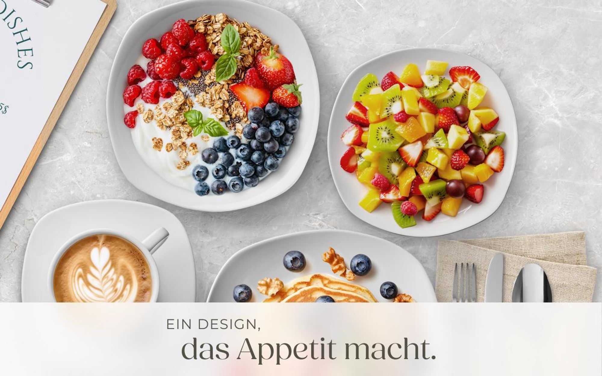 tectake® Kombiservice Salerno für 12 Personen ineinander stapelbar