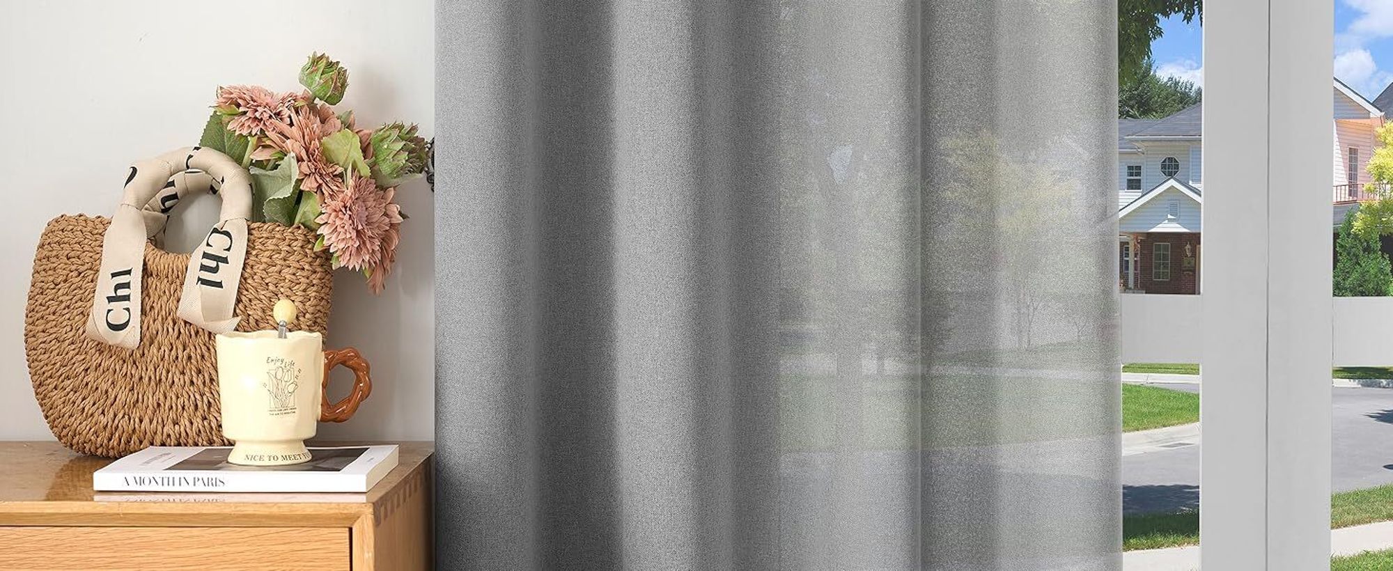Woltu W0UTT0243, Grau, Einfarbig, Polyester, Maschinenwäsche