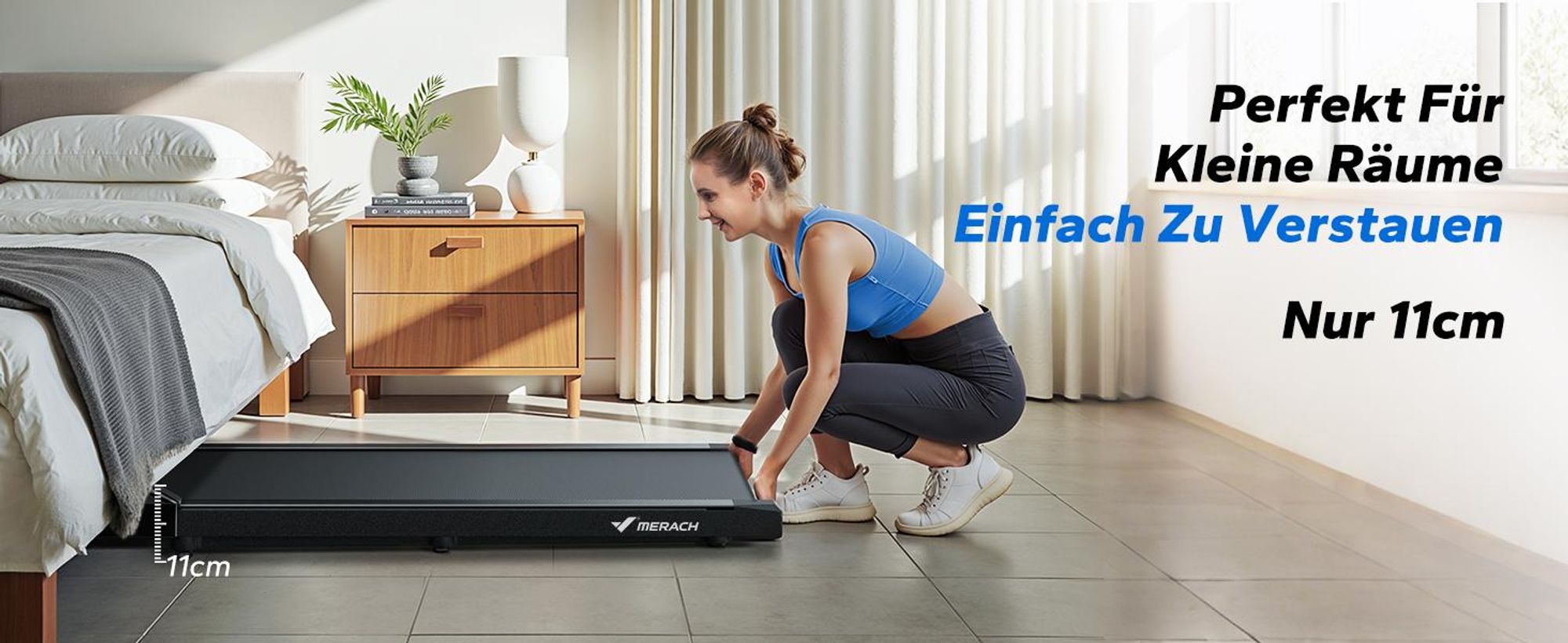 3-in-1 Laufband für Zuhause mit LED-Anzeige, App, Trainingskursen & Öko-Materialien, Leise <50 dB, 2,5 PS Motor, 2–6 km/h, für Homefitness, bis 120 kg