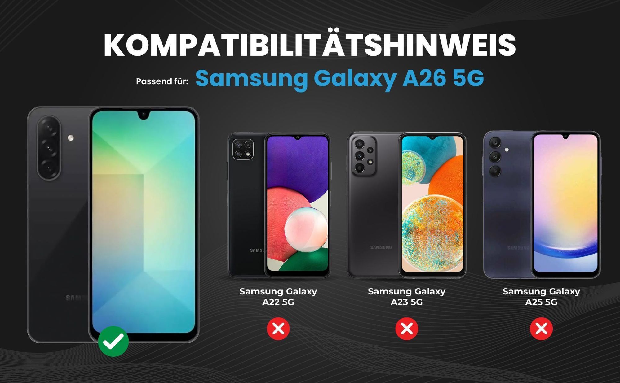 Kompatibilitätshinweise Hülle für Samsung Galaxy A26 5G