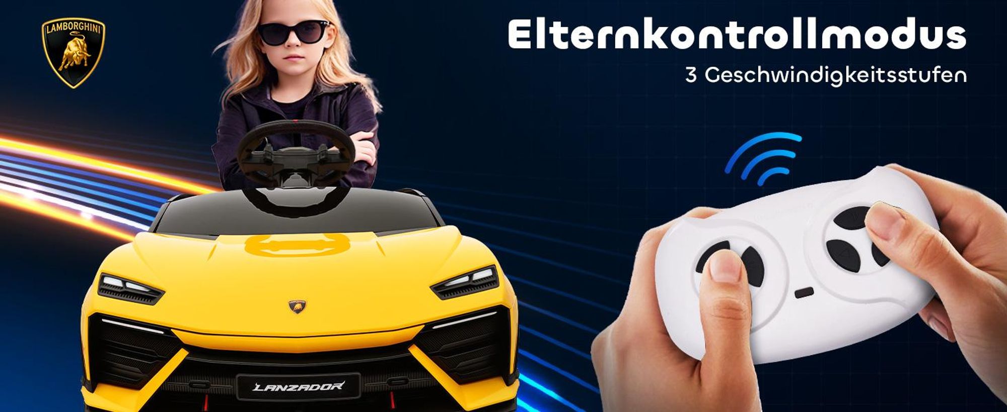 AIYAPLAY Kinder Elektroauto 12V Kinderauto mit 2,4 GHz Fernbedienung, 2 Motor
