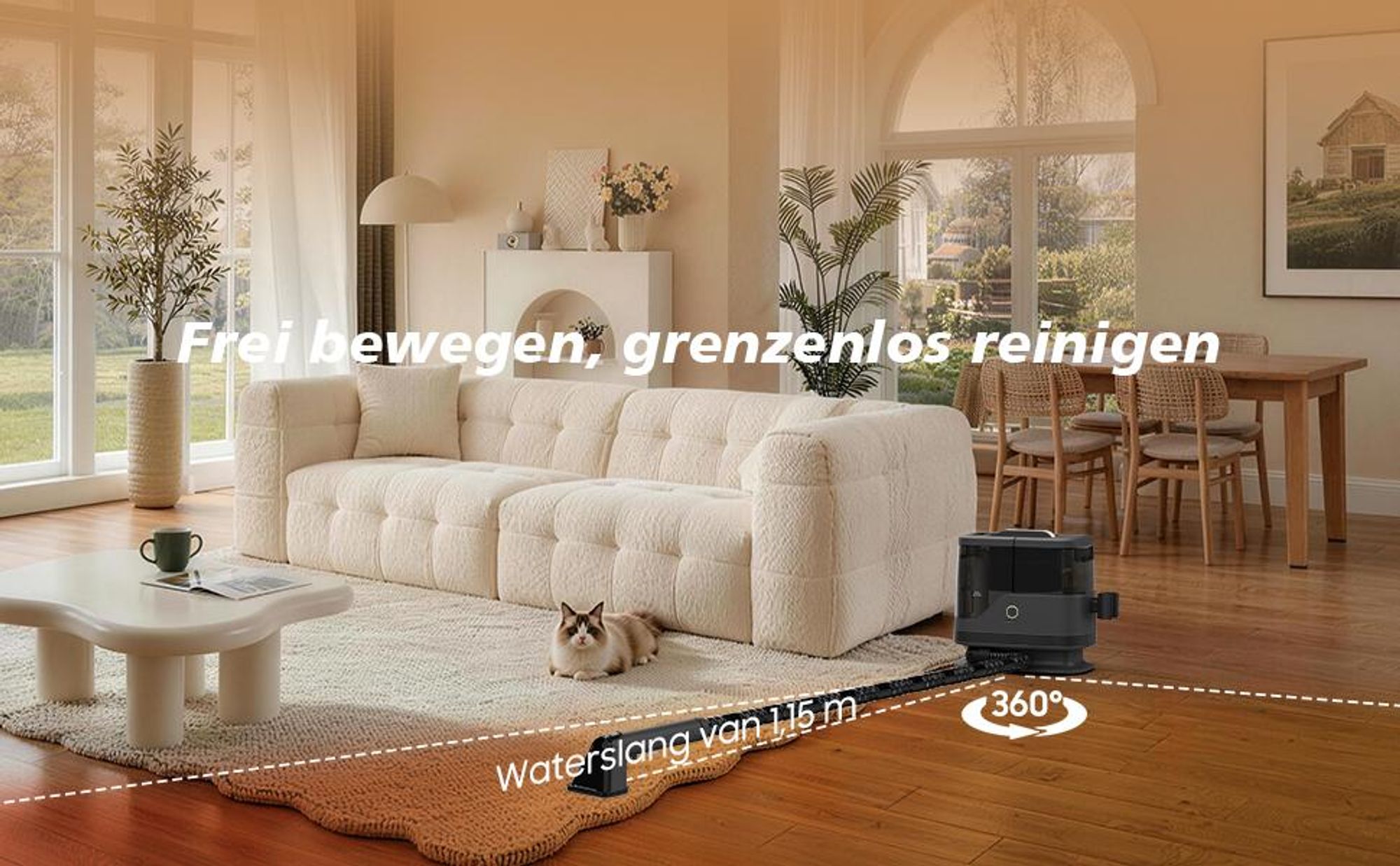 Waschsauger Polsterreiniger, Frisch-/Schmutzwassertank, tragbare Selbstreinigungsfunktion am Griff, 400 W, 13 kPa, schnelle & einfache Tiefenreinigung