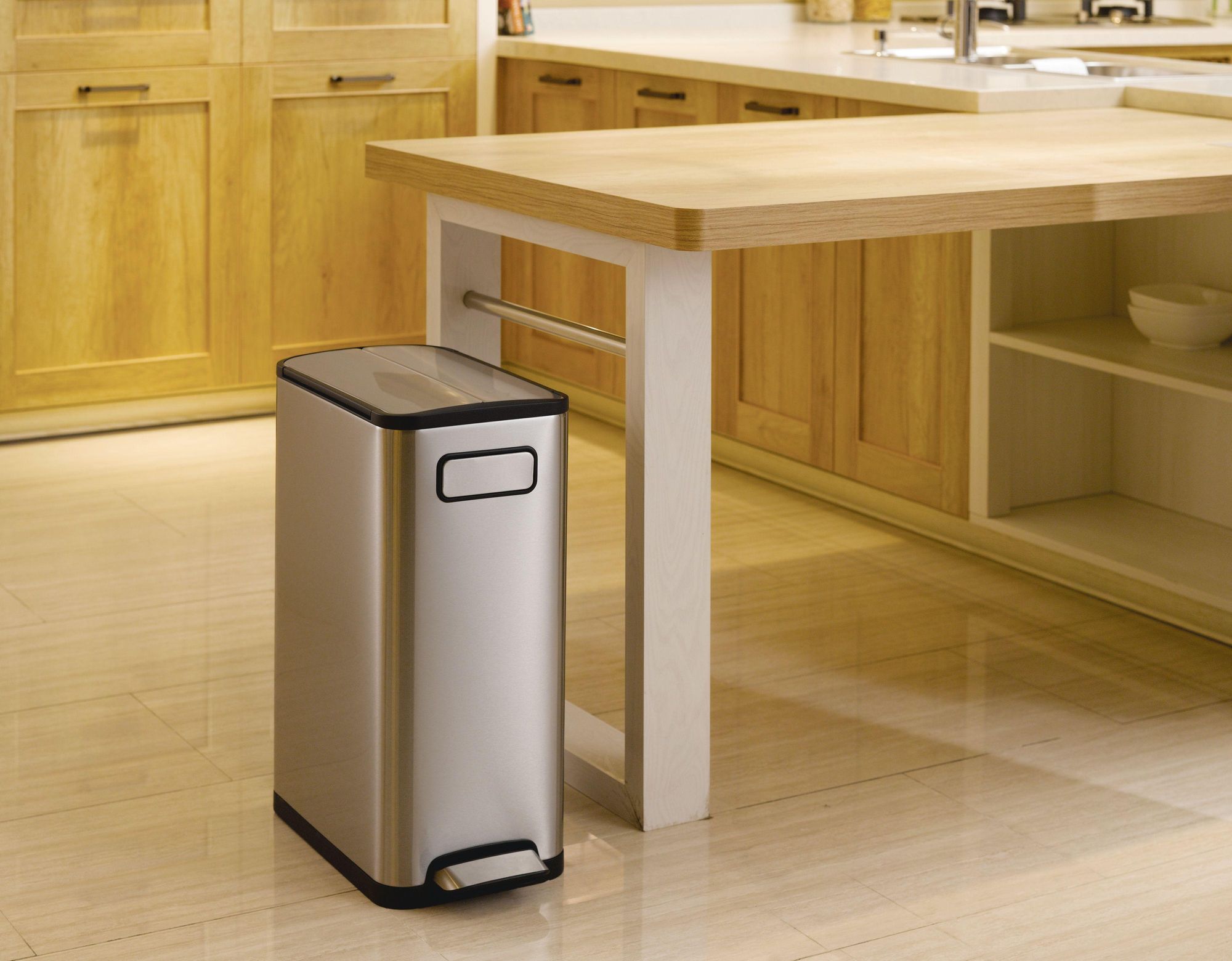 EKO - Ecofly pedaalemmer 20+20 liter - Stainless steel Plastic - Matt Edelstahl