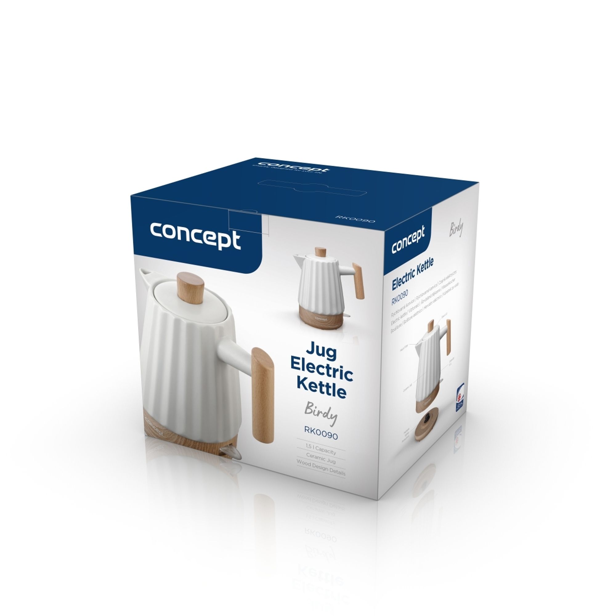 CONCEPT RK0090 Keramická rychlovarná konvice 1,5 l bílá