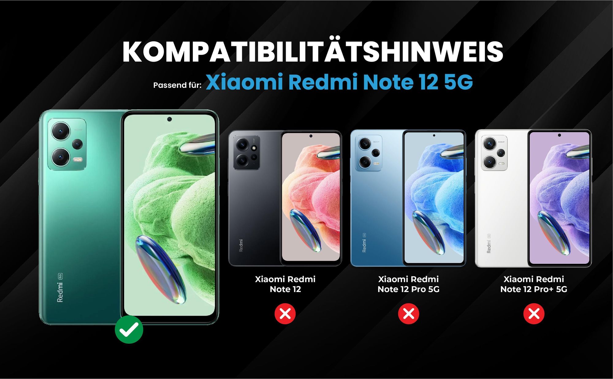 Kompatibilitätshinweise Hülle für Xiaomi Redmi Note 12 5G
