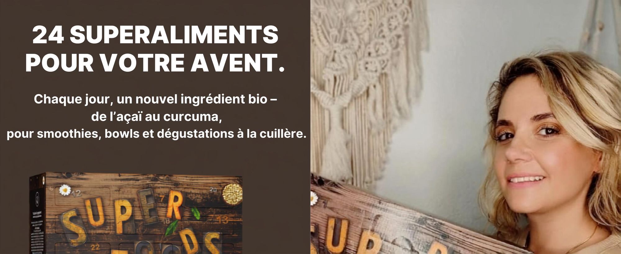 BOXILAND® superaliments calendrier avent 2026, bio, 24 types, acai chia