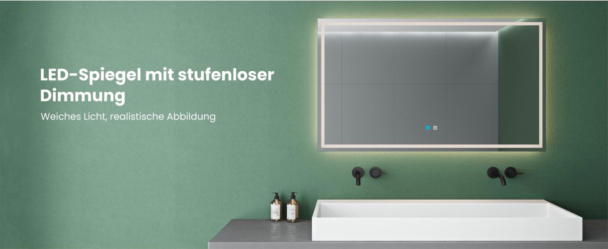 Mai & Mai Wandspiegel Badezimmer Spiegel LED 140x70cm LED Bad-Spiegel mit Touchschalter, Beschlagfrei durch Antifog-Schicht nova-01