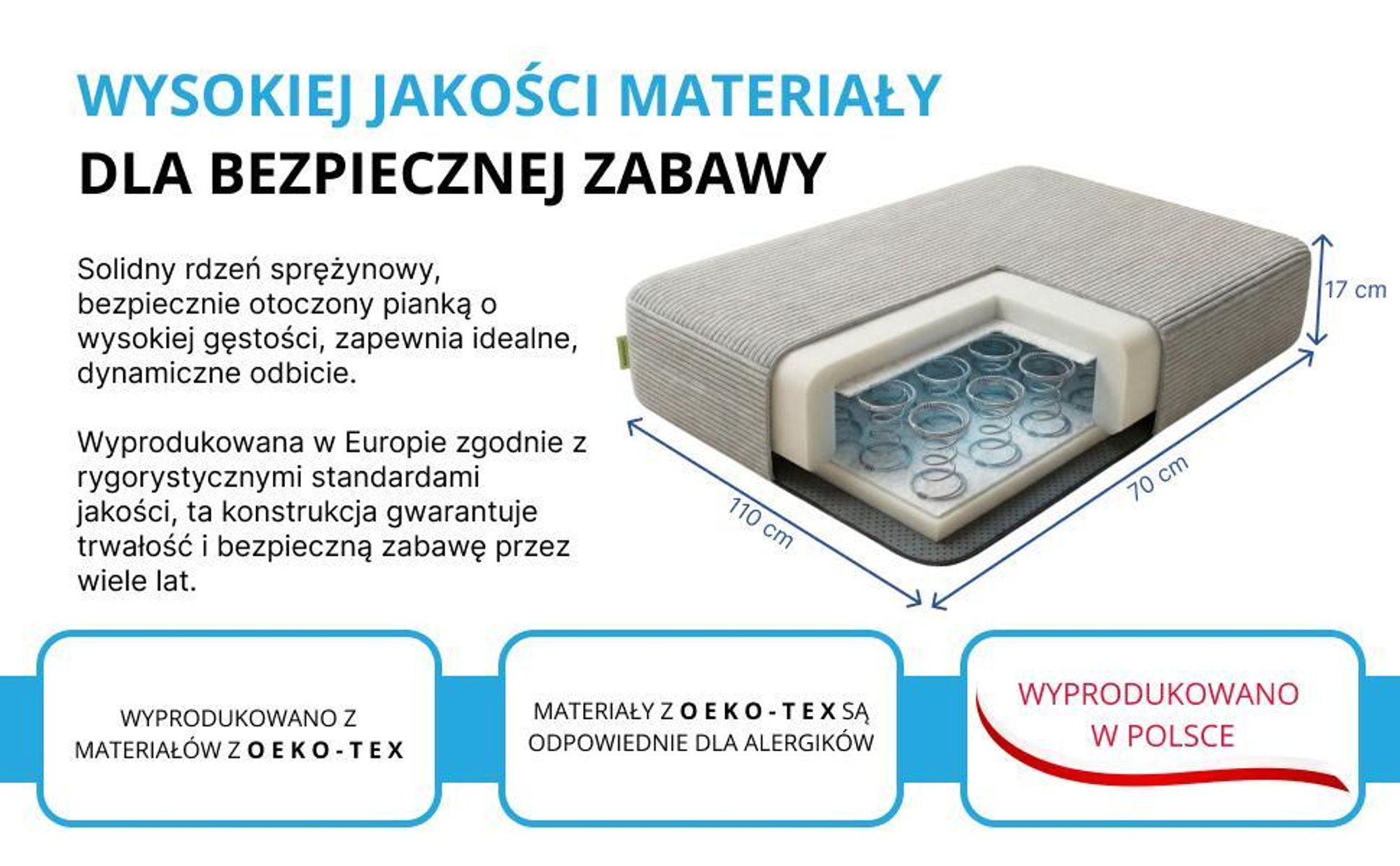 poduszka materac trampolina dziecięca domowa duża skakanie podskoki trampolinowa zabawowa