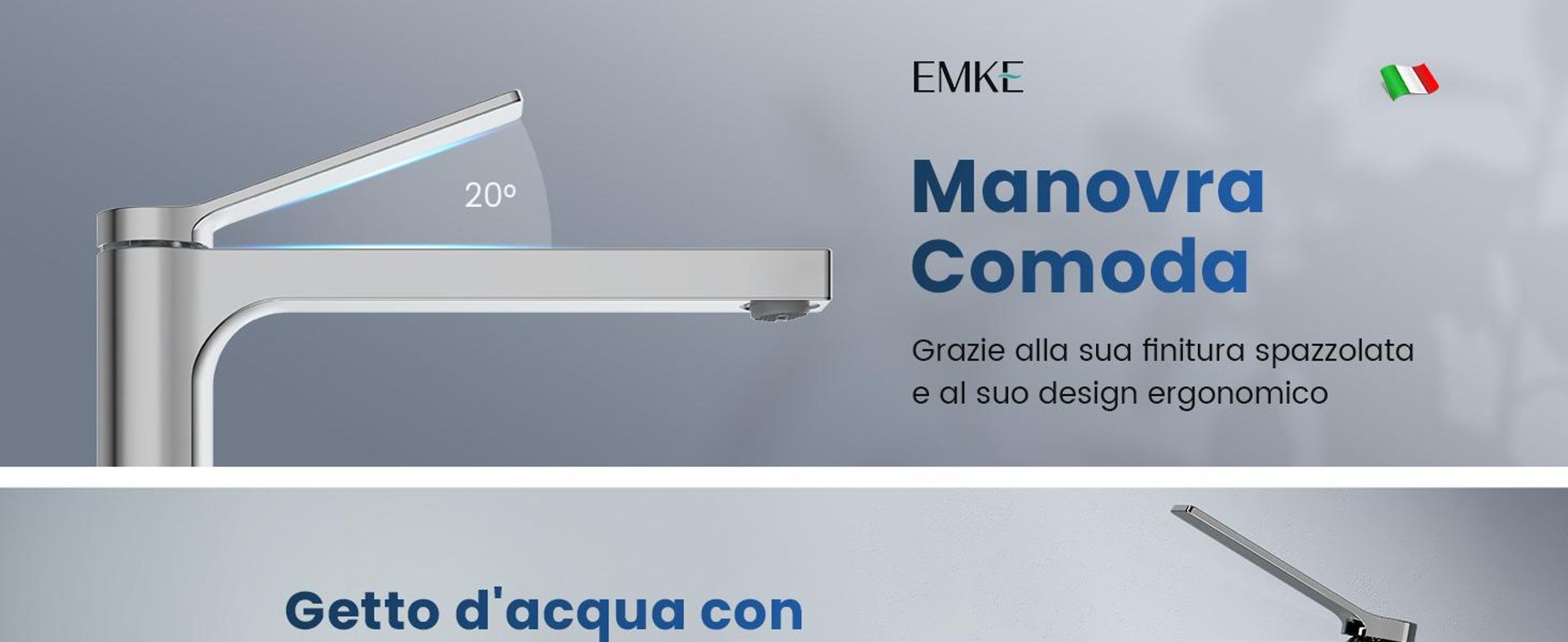 EMKE Rubinetto bagno cromo 335x233x46mm, ottone, cartuccia ceramica, miscelatore bagno, miscelatore lavabo, miscelatore lavabo