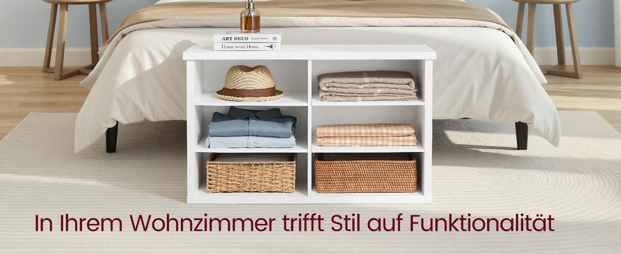 VASAGLE Schuhbank, Sitzbank mit Stauraum, Schuhregal 6 Fächer, verstellbare Ablagen, für Wohnzimmer, Flur, 29,5 x 80 x 50 cm, wolkenweiß