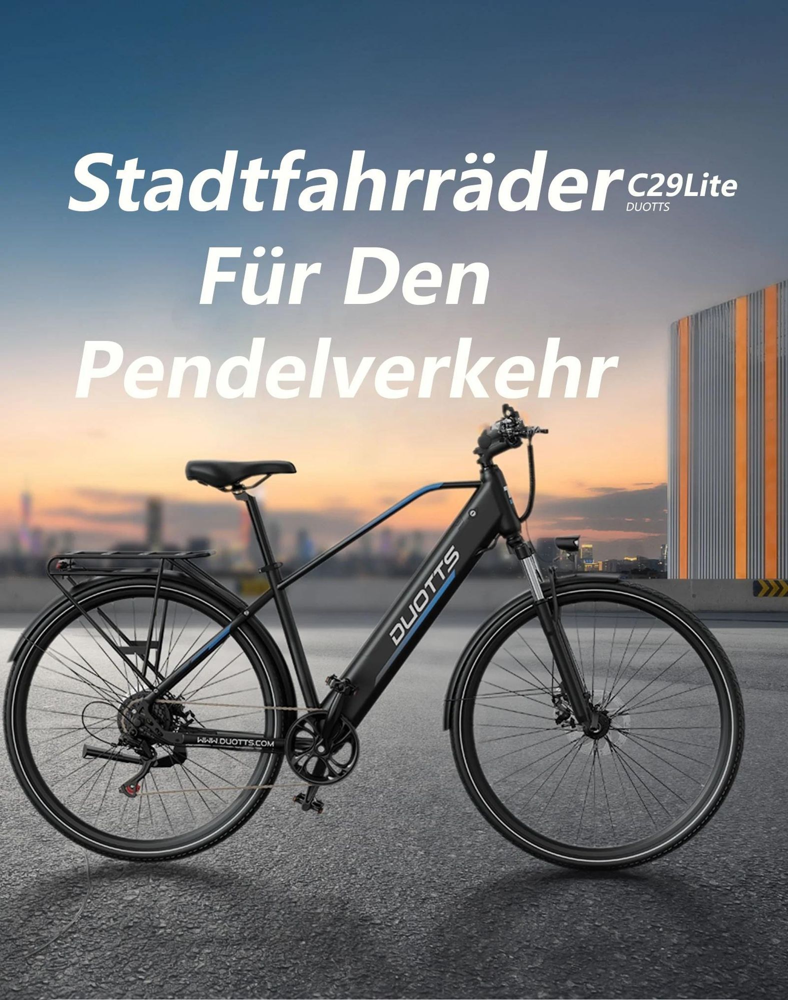 E-Bike Duotts C29 Lite - Motor 250W Batterie 36V13AH 27.5 Zoll Reifen Scheiben Bremsen - Blau Schwarz