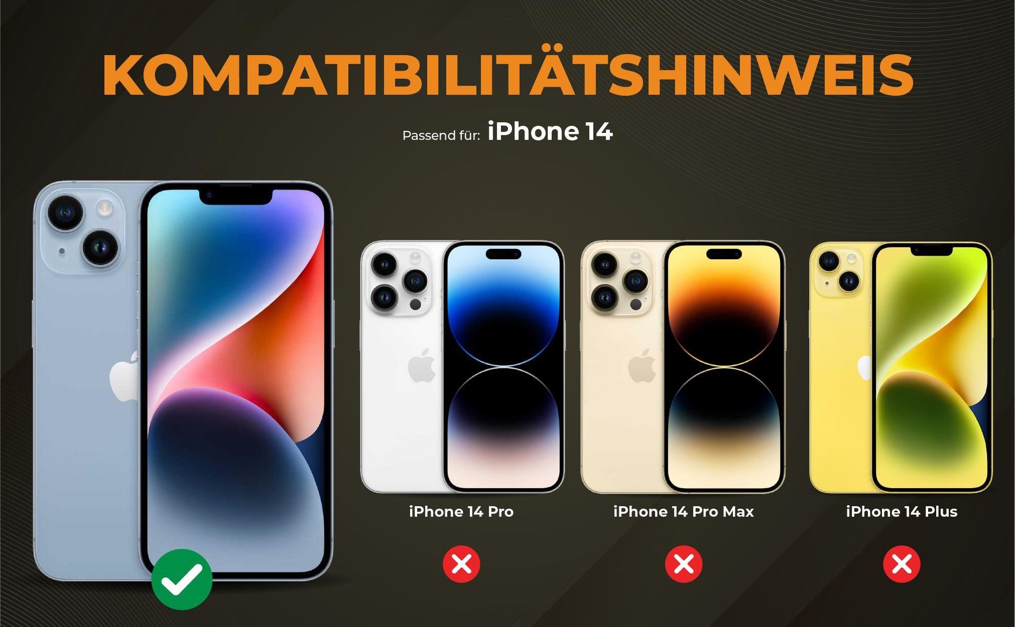 Kompatibilitätshinweise Hülle für Apple iPhone 14